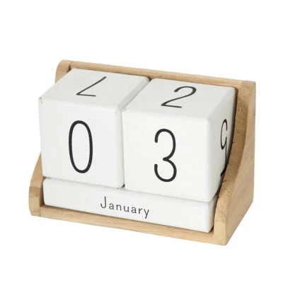 Kalender "Manja" System mit Würfeln aus Holz, weiß 6 teillig - Bild 1 von 2
