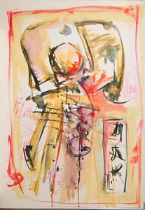 Harm Hermann Hoffmann/großformatiges  Original Tusche Kreide/handsigniert/1998 - Bild 1 von 7