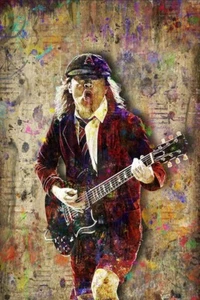 ANGUS YOUNG of AC/DC 16x20in Poster, Angus Young of AcDc Art Print Free Shipping - Picture 1 of 1