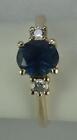 9ct Yellow Gold Ladies Trilogy Natural Blue Sapphire Engagement Ring AV56