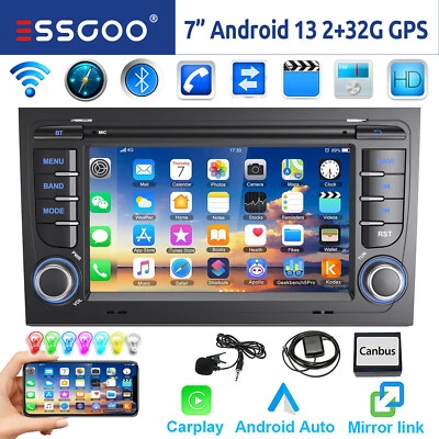 Für Audi A4 S4 RS4 8E 8F B6 B7 Android 13 2+32G Autoradio Carplay GPS RDS Kamera - Bild 1 von 4