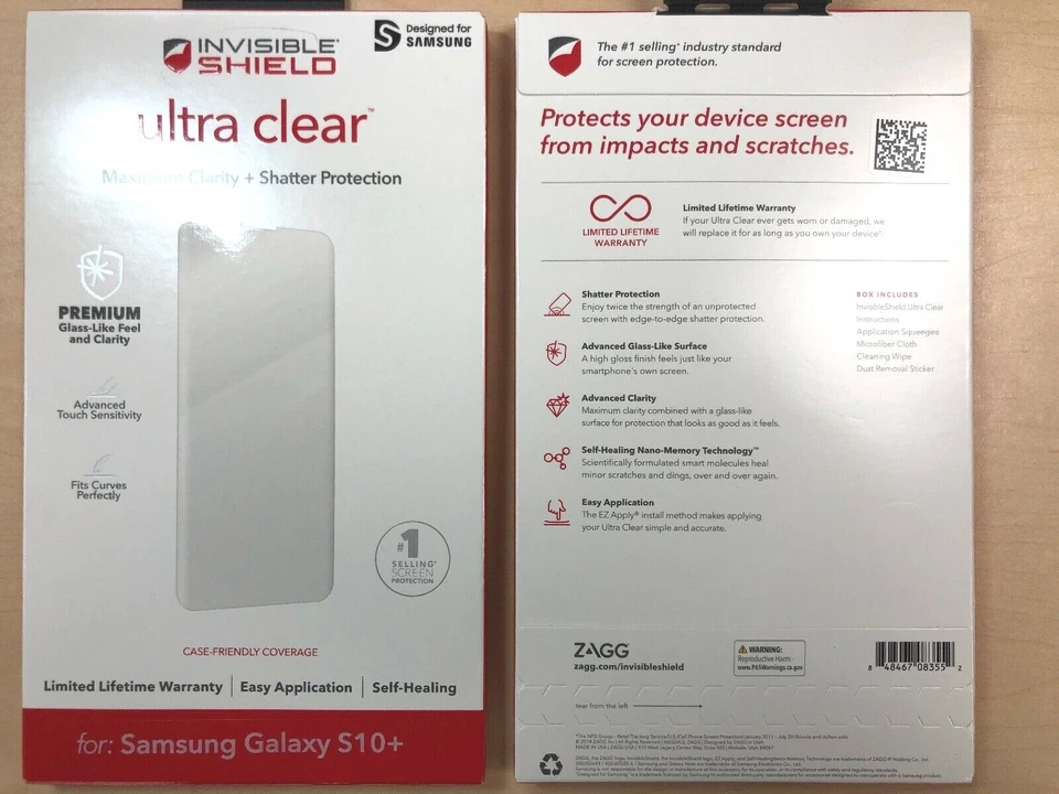 Protector de pantalla de película protectora invisible ZAGG para Galaxy S10e  Foto 1 de 2