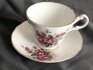 Royal Stuart Bone CHINA TEA CUP & SAUCER Pink Roses - Picture 1 of 5