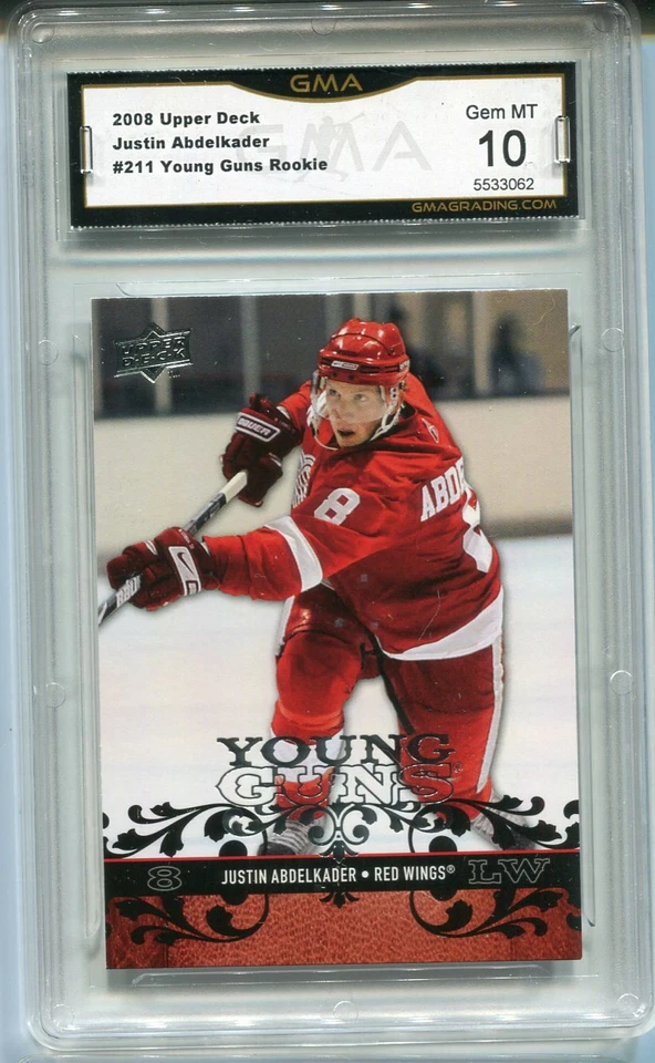2008 Justin Abdelkader Upper Deck Young Guns Rookie Gem Mint 10 #211 - Image 1 of 1