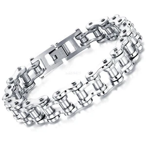 Mens Bracelet Link Cycle Bike Chain Design Heavy Titanium Steel Jewelry Gift - Picture 1 of 6