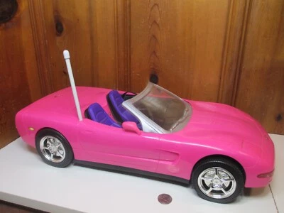 Barbie Corvette 2001 coche convertible 20" luces Mattel sin control remoto Foto 1 de 4
