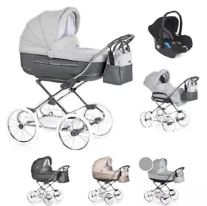 3in1 Klassischer Kinderwagen ROAN Marita Prestige / gepumpte räder 14" RO - Bild 1 von 10