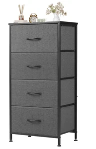 Nightstand Small Bedroom Dresser with 4 Fabric Drawers,Bed Side Furniture End Ta - Picture 1 of 8