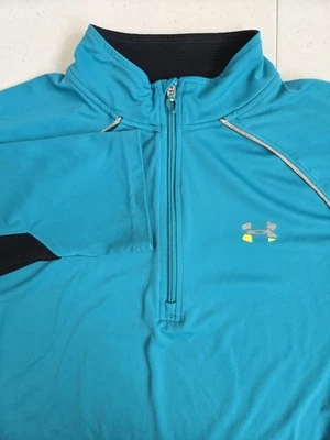 Pullover Under Armour para hombre XL regular verde azulado 1/4 cremallera con paneles de malla manga larga Foto 1 de 4