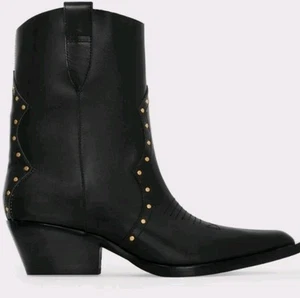 NWOB Rebecca Minkoff $298 Leather Cowboy Bootie With Studs Size 7 - Picture 1 of 11