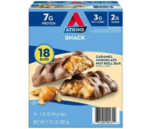 Atkins Snack Bar Caramel Chocolate Nut Roll 18ct Low Carb Keto - Picture 1 of 3