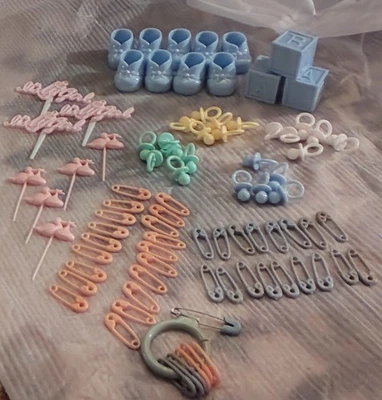Lot Of Plastic Baby Shower Assorted Assesories, Favors, Decorations, Boy&Girl - Image 1 of 4