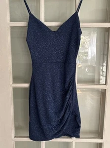 Windsor homecoming/party Dress, blue Glitter short dress small - Picture 1 of 11