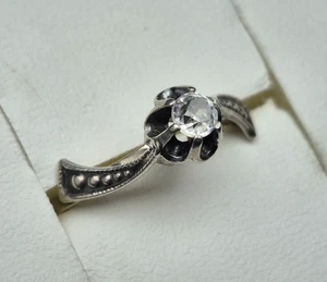 Vintage USSR Ring Silver 925* With Stone Cubic Zirconia Tulip Women's Jewelry - Picture 1 of 15