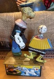 MARX TIN LITHO POPEYE & OLIVE OYL JIGGER SUL TETTO - Foto 1 di 12