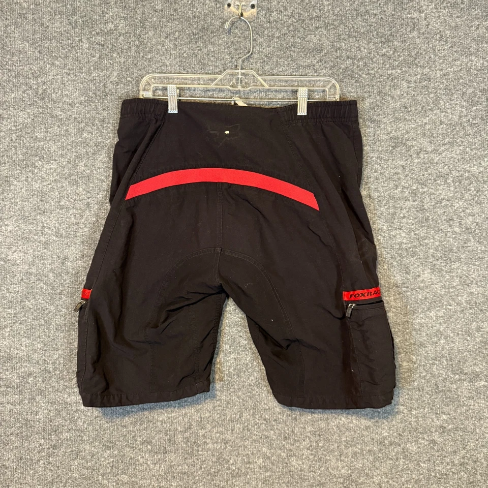 Pantalones Cortos de Ciclismo Fox Racing Para Hombre Medianos Negros Rojos Borde Reflectante Cordón Carga Foto 1 de 4