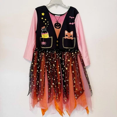 H&M Halloween Vestido Tul Gato Araña Murciélagos Calabaza Niños Talla 8-10 Y Foto 1 de 4