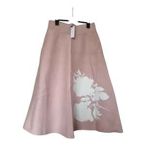 Karen Millen Lydia Mauve Knit Midi Skirt Sz Large Uk 12 Bnwt - Picture 1 of 8