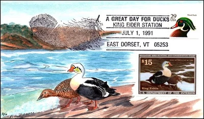 Scott RW58 1991 $15.00 Duck Stamp Jo Ann Bruce Hand Painted FDC 3 Of 4 - Image 1 of 2