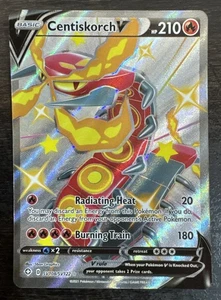 Juego de cartas coleccionables Pokémon Shining Fates Centiskorch V #SV108/SV122 Holo casi nuevo/como nuevo - Imagen 1 de 2
