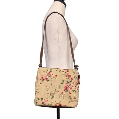Bolso Fossil Cartera Amarillo Floral Rosa Cuero De Colección Y2K Rosa Cottage Grunge Foto 1 de 4