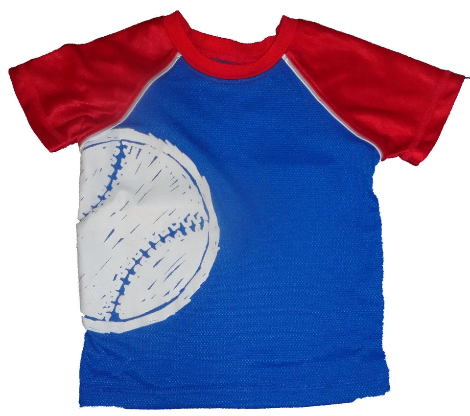 Camiseta de béisbol roja y azul para bebés niños Okie Dokie Match-Ups tallas NB - 24M Foto 1 de 1