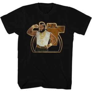 Camiseta para hombre Mr T Gun Flexible blanca y dorada contorno The A Team B.A. Baracus - Imagen 1 de 3