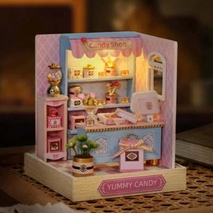 Wizardi Miniature Roombox Kit - Yummy Candy Dollhouse Kit - Picture 1 of 2