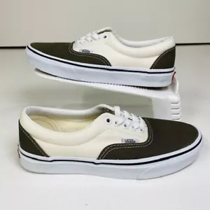 Vans Men's Utility Pop Blanc De Blanc Khaki Green White Canvas shoes Size 6.5 - Picture 1 of 7