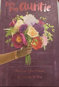 Happy Mother’s Day, For My Auntie, Bouquet Of Flowers. Greeting Card - Picture 1 of 7