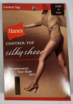 Meia-calça Hanes Control Top sedosa transparente nude tamanho pequeno - Imagem 1 de 3