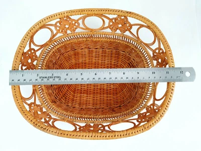 Woven Decorative Basket 12 Inches by 9.5 Inches Rectangle 3.5 Inches Deep #18368 - Image 1 of 4