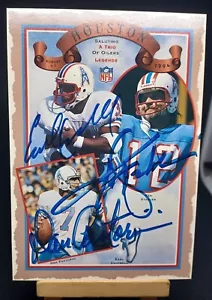 PASTORINI CAMPBELL STABLER SIGNED HOUSTON OILERS Commemorative Card VI #193/200 - Picture 1 of 3
