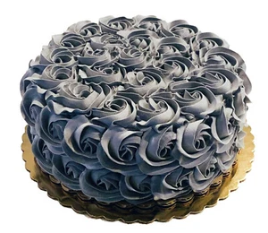 DEZICAKES Fake Cake  Prop Decoration- Gray Rosette Fake Cake - Picture 1 of 7