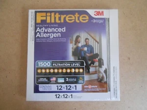 3M Filtrete 12x12x1 1500 Advanced Allergen Air Filter - Picture 1 of 2