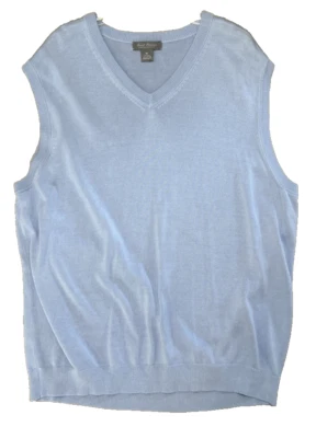 Daniel Cremiux Size XL Pastel Blue Silk Blend Lightweight V-neck Vest EUC - Image 1 of 4