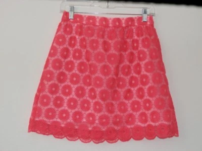 Falda Lilly Pulitzer Mujer Talla SM Mimosa Molinete Encaje Rosa Floral Elástico Foto 1 de 4