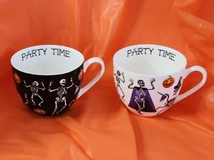 Harvest Green Studio Halloween mug PARTY TIME dancing skeletons PRICED PER ONE - Foto 1 di 9
