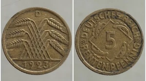 ALLEMAGNE 5 PFENNIG 1923 D Germany Deutchland - Picture 1 of 1