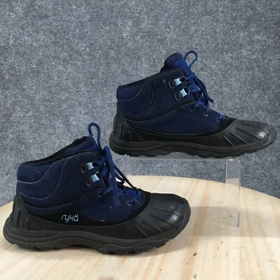 Ryka Botas Mujer 8.5 M Mallory Impermeables Con Cordones Pato Botín Azul Gamuza Foto 1 de 4
