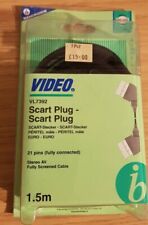 Scart Plug 21 pin cable Male 1.5m sealed in packet Brand New 