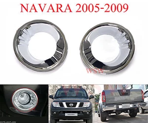 CHROME FOG LAMP LIGHT COVER TRIM FOR NISSAN NAVARA FRONTIER D40 05 06 07 08 09 - Picture 1 of 9