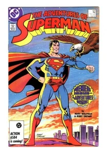 ADVENTURES OF SUPERMAN 424 VF+ (8.5) 1st ADVENTURES OF SUPERMAN INCL POSTCARD * - Picture 1 of 4