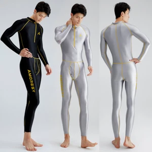 AMORESY Herren Satin Oil Overall Langarm Trainingsanzüge Bodybuilding Einteiler - Picture 1 of 18