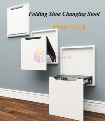 Hidden Shoe Changing Stool Wall Folding Stool Porch Chair Aluminum Alloy - Image 1 of 4