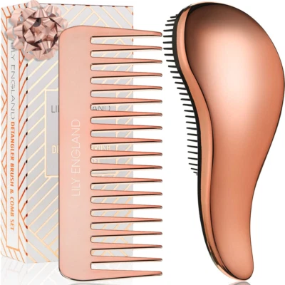 BESUCHE DEN LILY ENGLAND-STORE Haarbürste Ohne Ziepen - Die Detangler Bürste Und Kamm-Set Zum Entwirren - Fraue