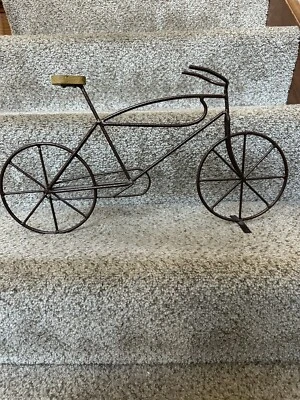 Decoración Bicicleta Metal - Asiento Madera 19" Largo x 10" Alto x 3" Ancho Foto 1 de 2