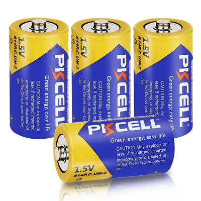 4Pcs C Size Batteries R14P 1.5V UM-2 Zinc-Carbon for frameless candles - Image 1 of 4