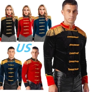 AU Men Women Circus Ringmaster Costume Halloween Medieval Victorian Jacket Coat - Picture 1 of 74