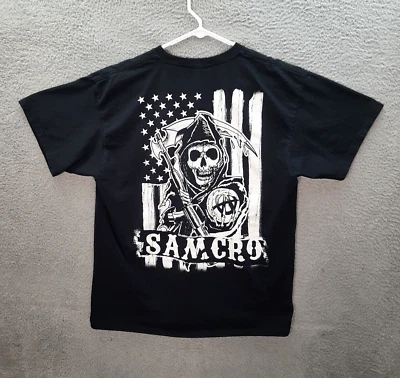 Sons Of Anarchy Shirt Adult Extra Large Black Biker Motorcycle Grim Reaper Skull - Image 1 of 4